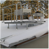 Weland utrymningsplattform på tak med stödben monterade på falsfästen