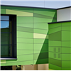 Rockpanel Colours fasadskivor i olika gröna nyanser