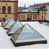Scanlight Glaspyramider på tak under vinter, Norrköping