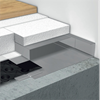 Till- och frånluftskanaler för hög bygghöjd används i golv där bygghöjden är minst 60 mm. Cellplast används för att skapa rätt bygghöjd