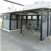 Weland miljöstation Tellus i kombination med Ymer cykelparkering