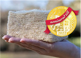 Hållbar och hälsosam hampafiberisolering är nominerad till Nordbyggs Guldmedalj 2022